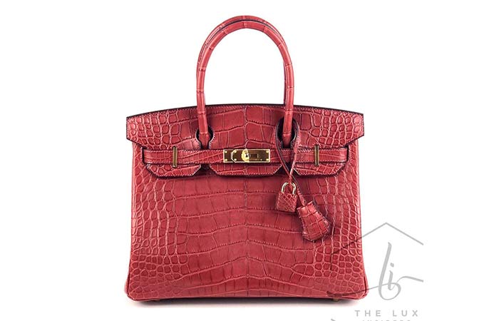 7. Hermès Exceptional Collection Shiny Rogue H Porosus Crocodile 30cm Birkin Bag