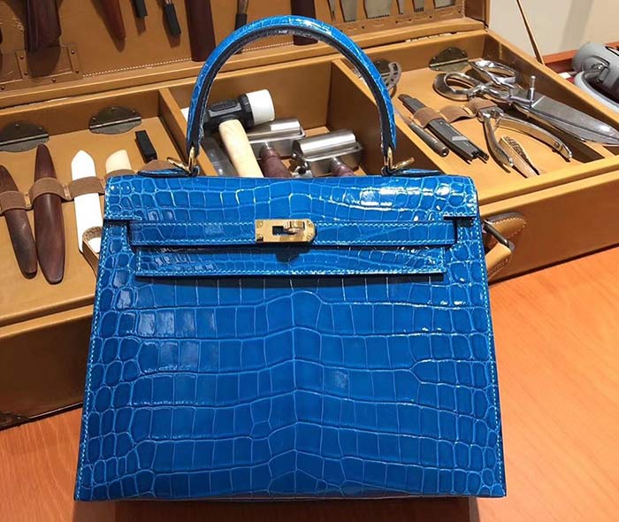 8. Blue Crocodile Hermès Birkin Bag