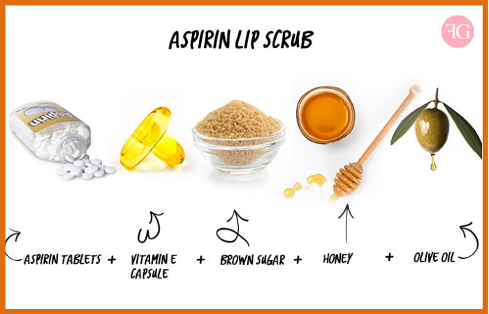 Homemade Lip Scrub - Aspirin Lip Scrub