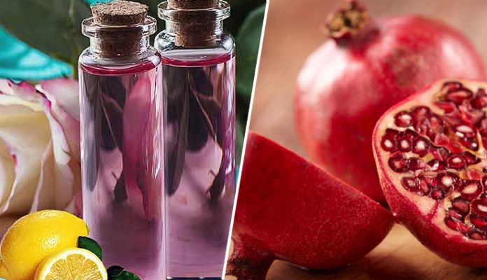 3. Pomegranate Peel, Lemon, and Rose Water Face Pack