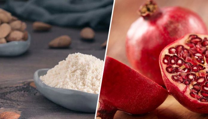 5. Pomegranate, Almond Oil and Rice Flour Face Pack
