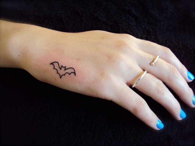 Scary bat tattoo for girls