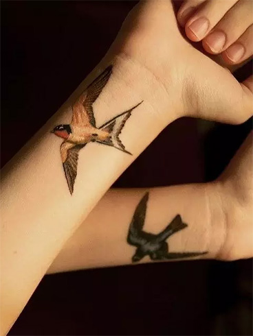 Birds Tattoo On Wrist For Girls