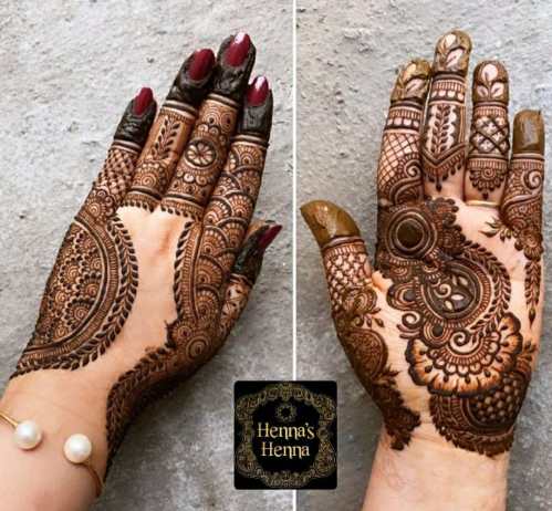 Front & Back Mehndi Design For Bride’s Hands 2023