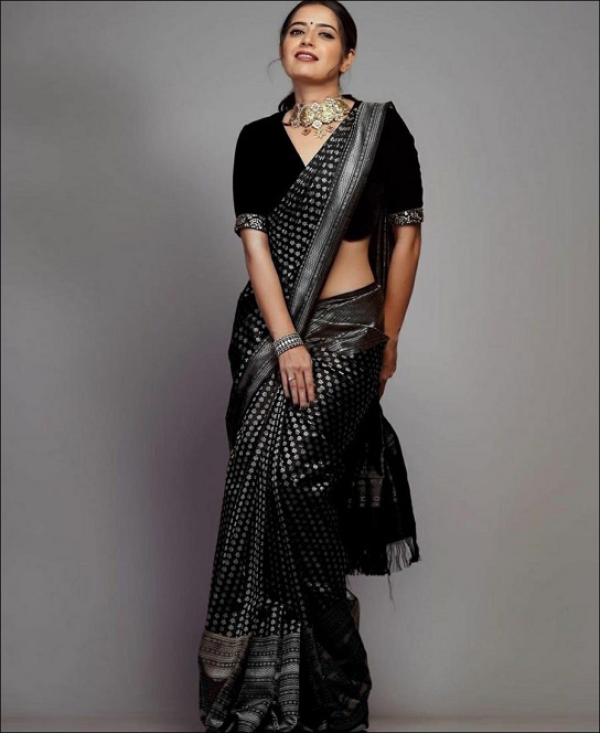 Silk Sari Of black colour