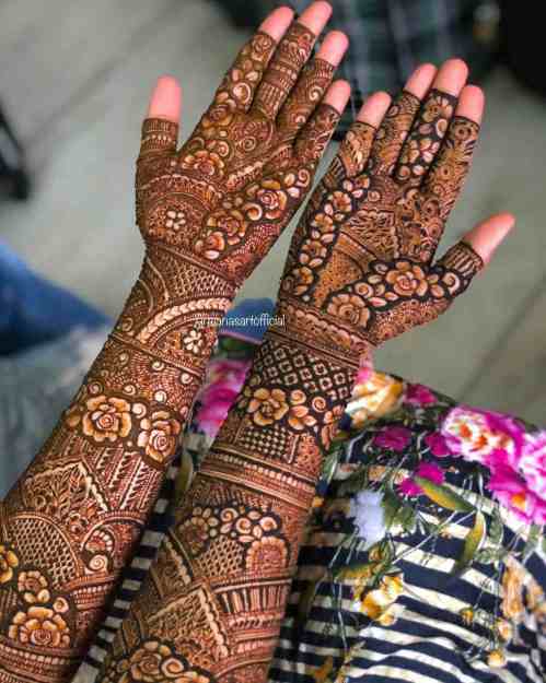Both Hands Mehndi Design For Brides