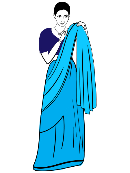 Step 6 of saree draping tutorial