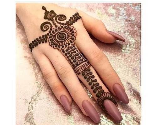 beautiful haathphool finger mehndi design