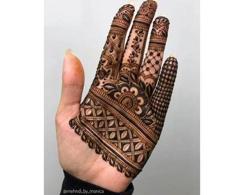 palm and finger mehndi design