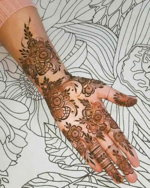 Spaced Out Mehndi Design For Brides