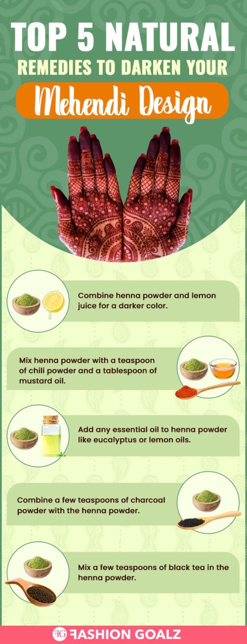 top 5 natural remedies to darken your mehendi design (infographic)