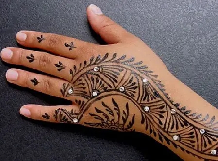 Back Hand Design Henna For Girls