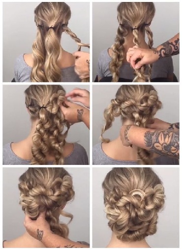 Twisted Bun Style for Curly Hair